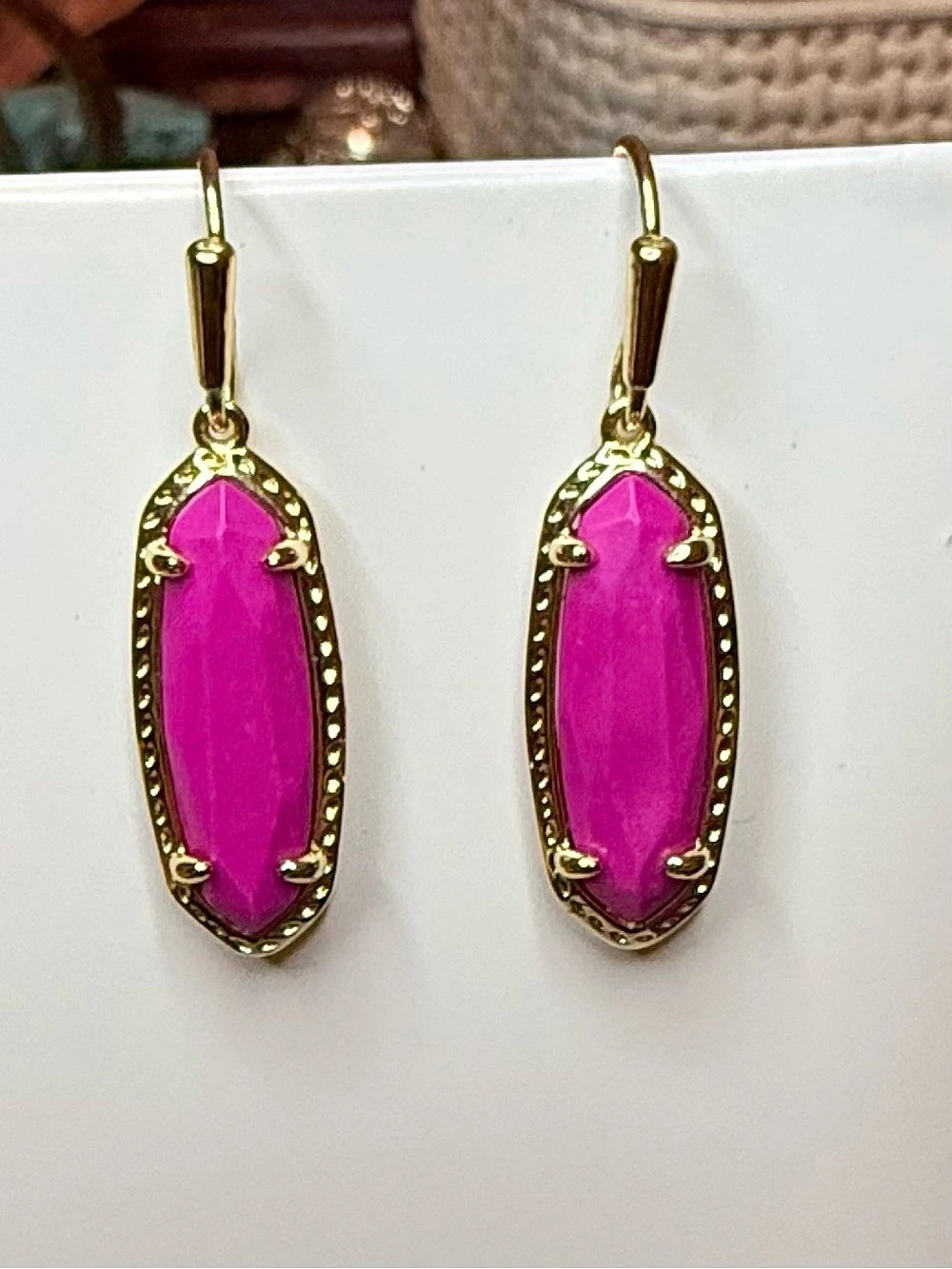 Kendra Scott Elle Drop Earrings Pink & Gold